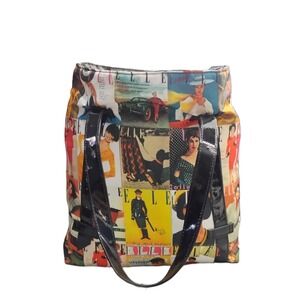 Vintage Elle Magazine Covers Tote Bag Womens Large Multi Fabric Double Handles